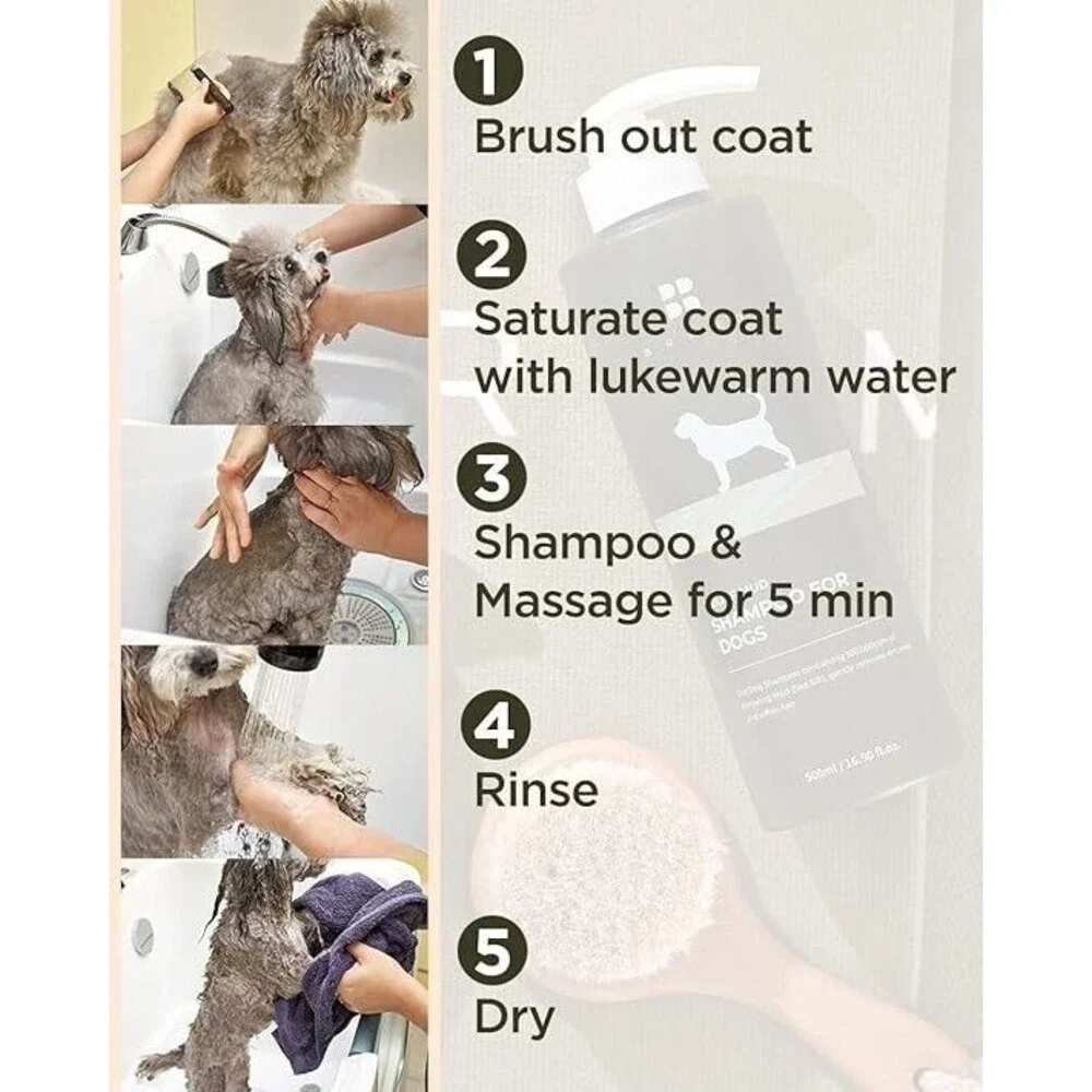 Relief Mud Shampoo for Dogs with Boryeong Mud, Gentle Cleansing, Anti-Itch Dog